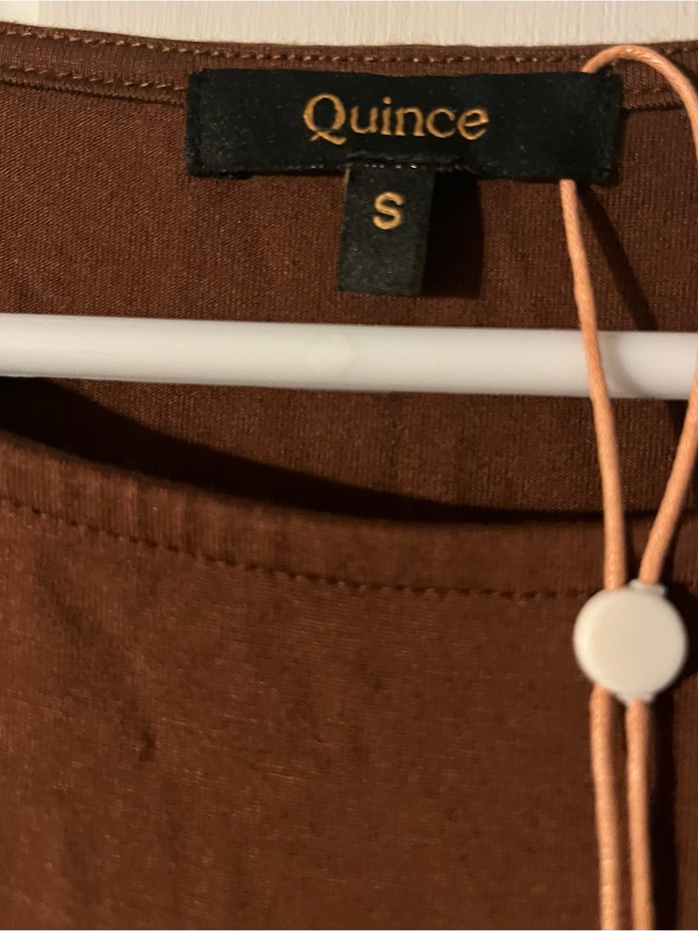 Quince (NWT) Brown Short-Sleeve Gathered-Waist Midi Dress With Pockets Size S - Picture 4 of 9